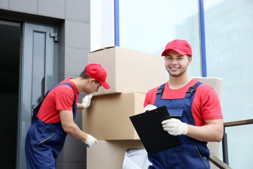 Removal team handling special items carefully