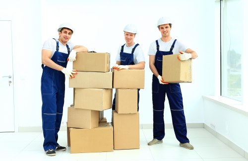 Experienced movers handling furniture