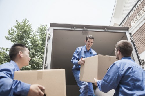 Professional removals team handling a move