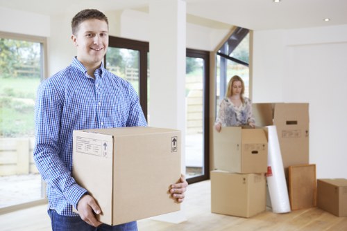 Professional removal team assisting with a move in Belsize Park