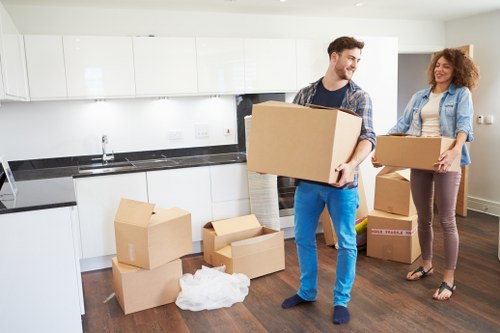 A team of local Dulwich removal experts handling furniture transport.