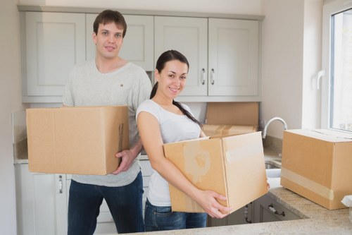 Experienced movers handling furniture with care